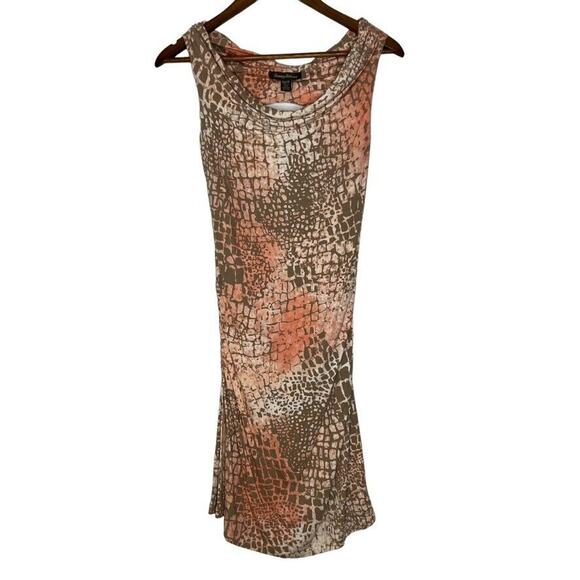 Tommy Bahama Brown Sirena Snake Print Boat Neck Off Shoulder Dress Size XS - Picture 1 of 8
